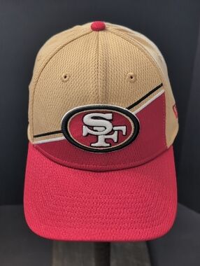 New Era,9Forty,NFL Men's Gold/Scarlet San Francisco 49ers Snapback Hat.